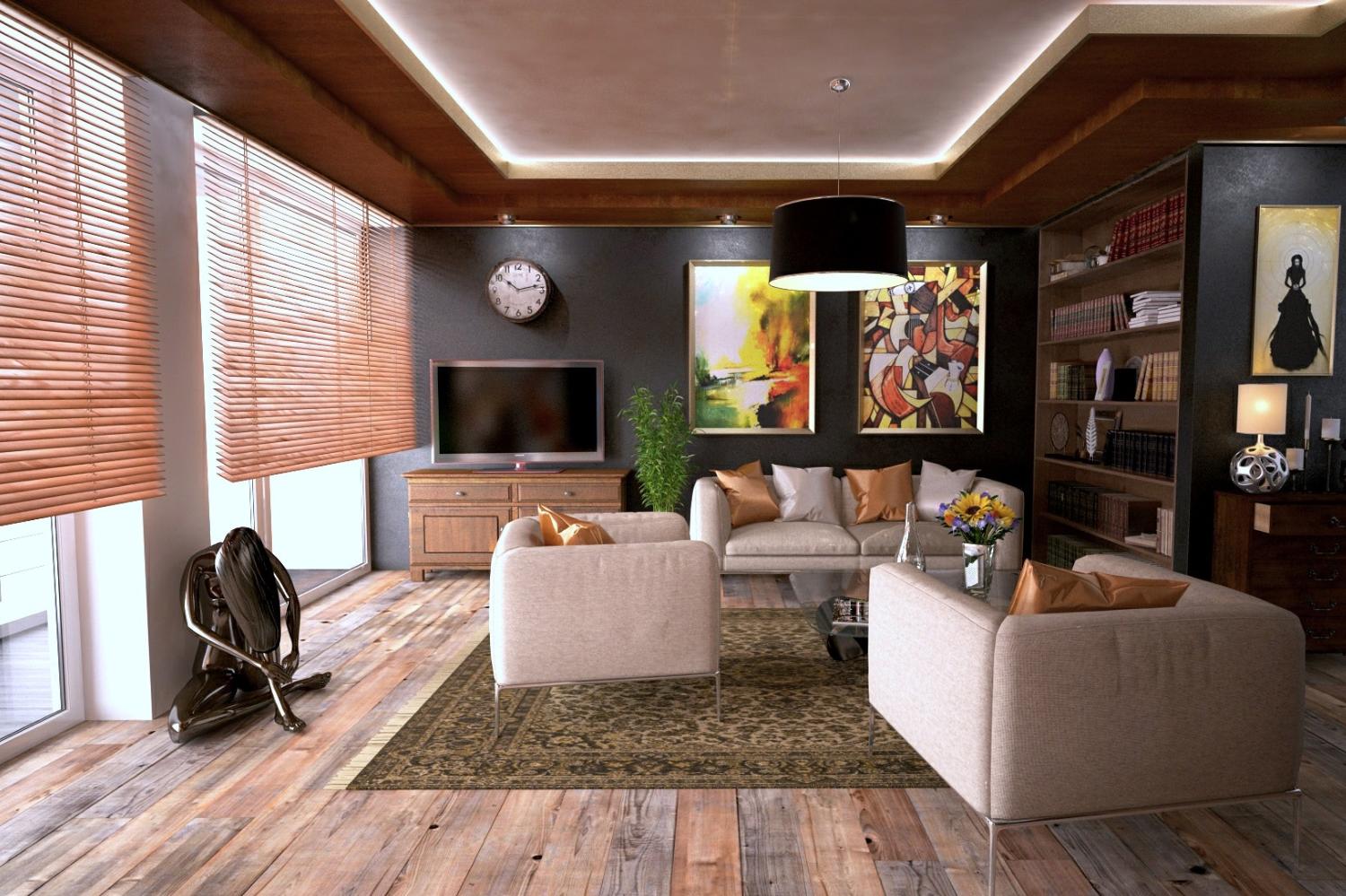 Living room with timber floor